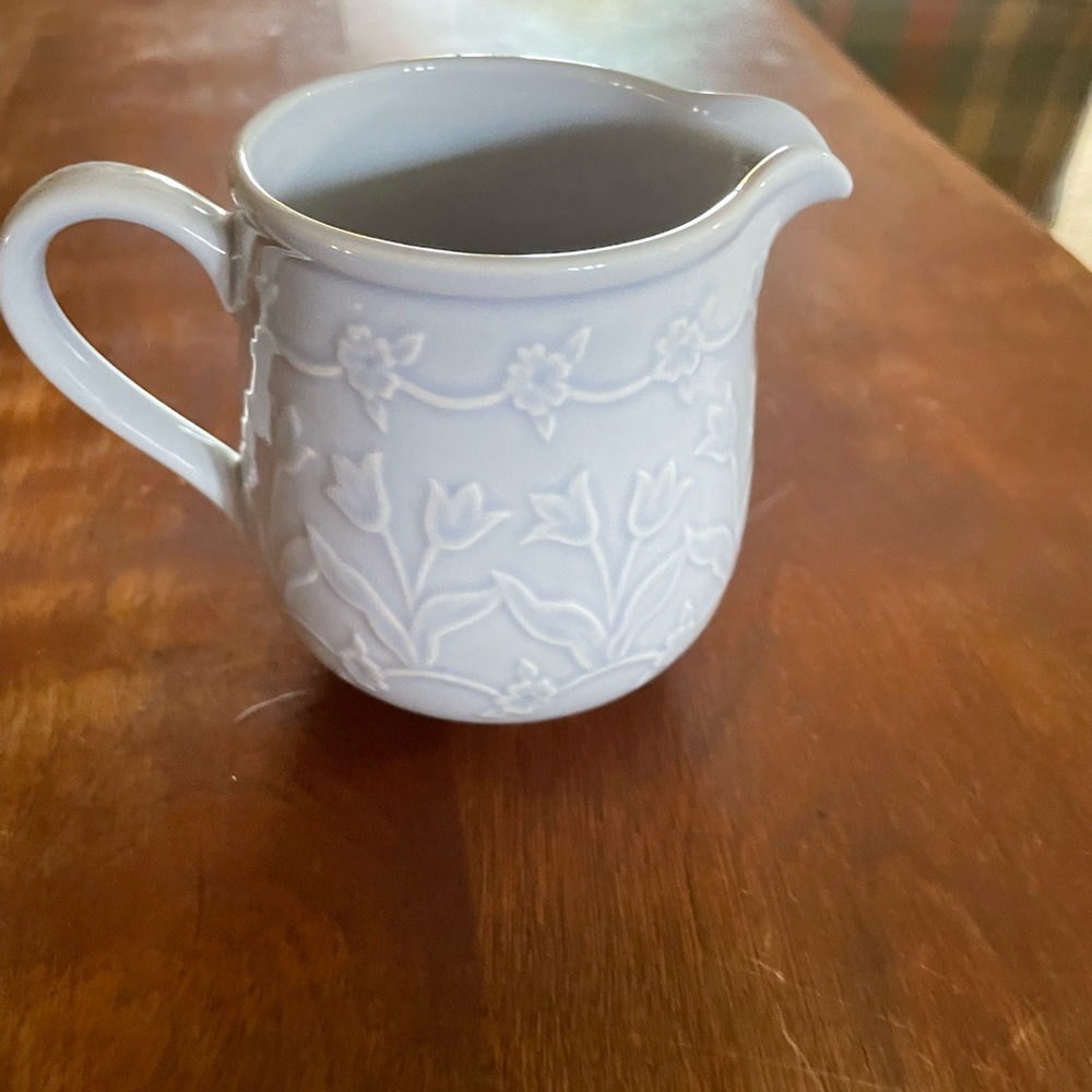 Block light blue ceramic cream pitcher